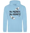 Чоловіча толстовка (худі) NO MONEY - NO HONEY Блакитний фото