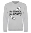 Свитшот NO MONEY - NO HONEY Серый меланж фото