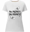 Женская премиум футболка NO MONEY - NO HONEY Белый фото