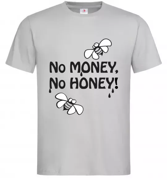 Мужская футболка NO MONEY - NO HONEY Серый фото
