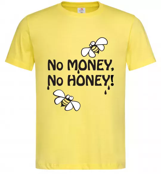 Мужская футболка NO MONEY - NO HONEY Лимонный фото
