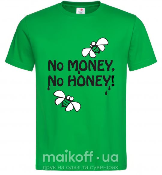 Чоловіча футболка NO MONEY - NO HONEY Зелений фото