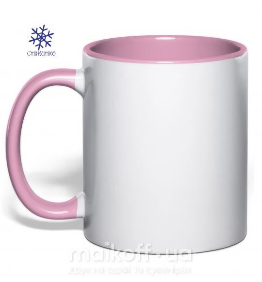 Чашка з кольоровою ручкою СНЕЖИНКО Ніжно рожевий фото