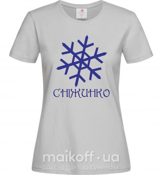 Жіноча футболка Сніжинко Сірий фото