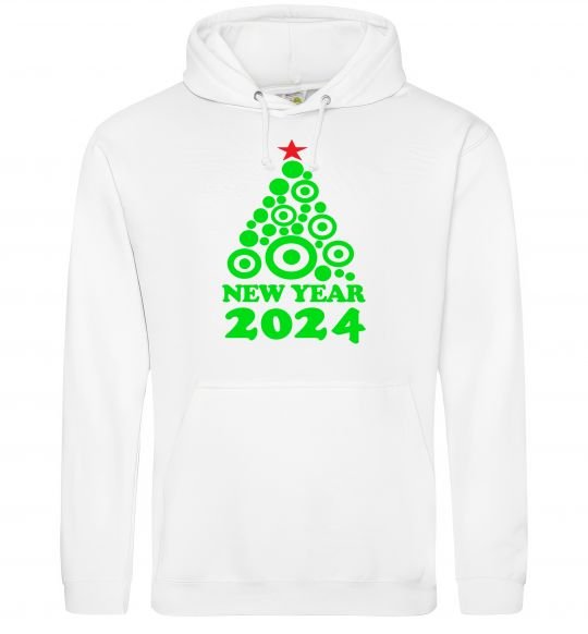 Женская толстовка (худи) NEW YEAR TREE 2024 Белый фото