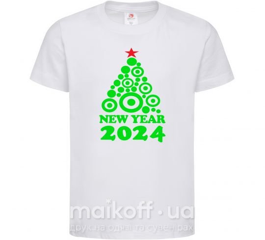 Детская футболка NEW YEAR TREE 2024 Белый фото