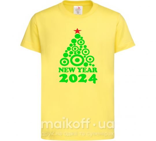 Дитяча футболка NEW YEAR TREE 2024 Лимонний фото