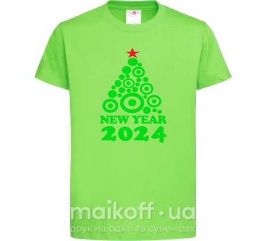 Дитяча футболка NEW YEAR TREE 2024 Лаймовий фото