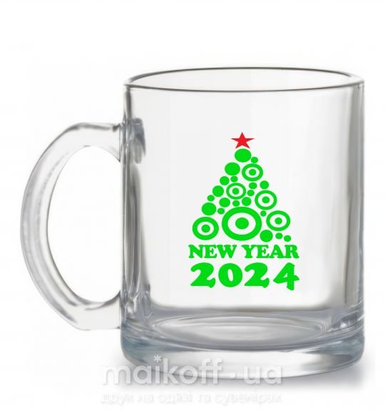 Чашка скляна NEW YEAR TREE 2024 Прозорий фото