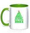 Чашка с цветной ручкой NEW YEAR TREE 2024 Зеленый фото