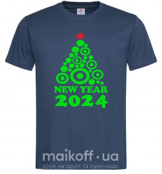 Мужская футболка NEW YEAR TREE 2024 Темно-синий фото