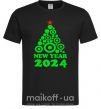Мужская футболка NEW YEAR TREE 2024 Черный фото