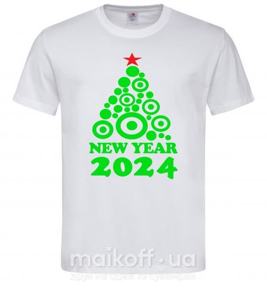 Чоловіча футболка NEW YEAR TREE 2024 Білий фото