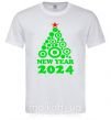 Мужская футболка NEW YEAR TREE 2024 Белый фото