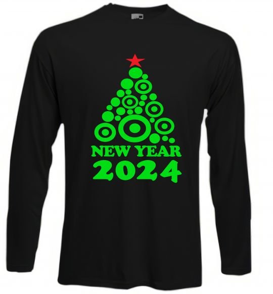 Реглан NEW YEAR TREE 2024 Черный фото