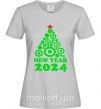 Женская футболка NEW YEAR TREE 2024 Серый фото