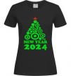 Женская футболка NEW YEAR TREE 2024 Черный фото