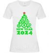 Жіноча футболка NEW YEAR TREE 2024 Білий фото