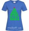 Жіноча футболка NEW YEAR TREE 2024 Яскраво-синій фото
