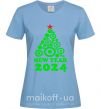 Женская футболка NEW YEAR TREE 2024 Голубой фото
