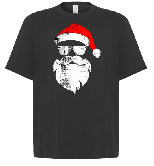 Футболка Оверсайз Санта хіпстер Черный фото