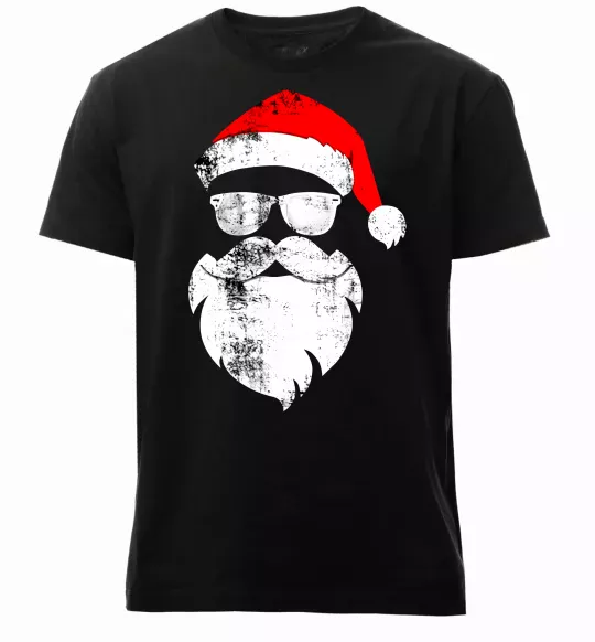 Мужская премиум футболка Санта хіпстер Черный фото
