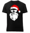 Мужская премиум футболка Санта хіпстер Черный фото