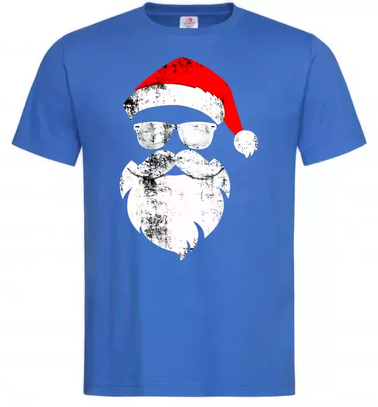 Мужская футболка Санта хіпстер Ярко-синий фото