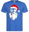 Мужская футболка Санта хіпстер Ярко-синий фото