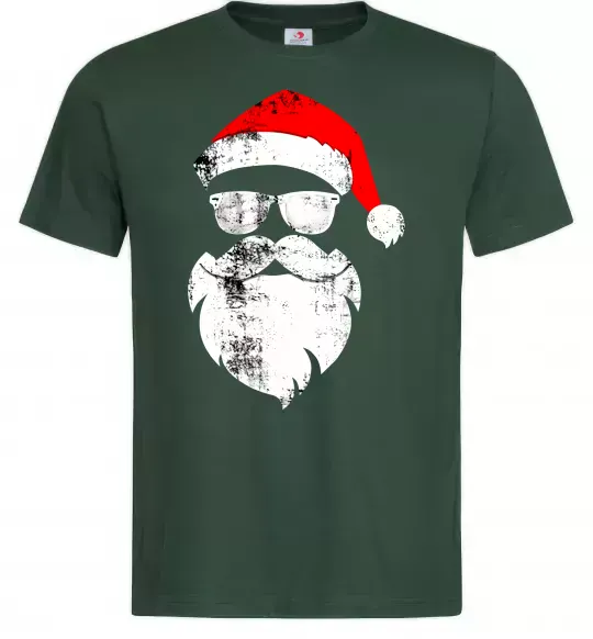 Мужская футболка Санта хіпстер Темно-зеленый фото