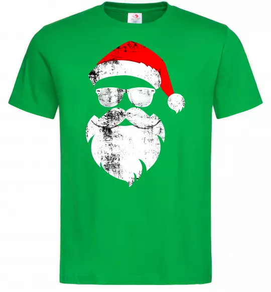 Мужская футболка Санта хіпстер Зеленый фото