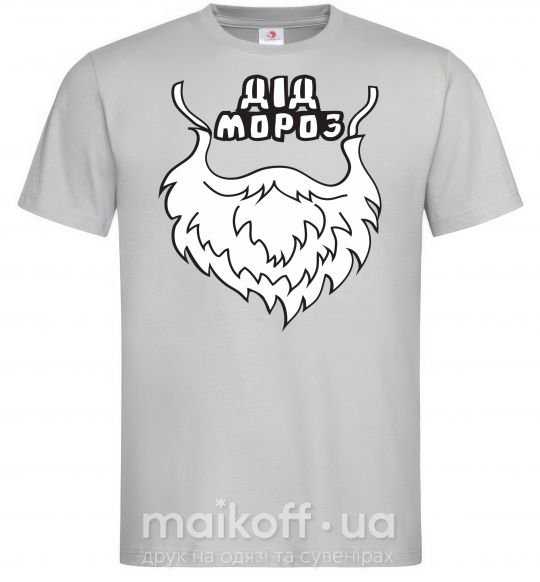 Мужская футболка Борода Діда Мороза Серый фото