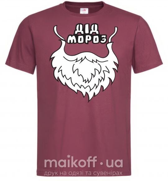 Чоловіча футболка Борода Діда Мороза Бордовий фото
