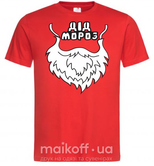 Чоловіча футболка Борода Діда Мороза Червоний фото