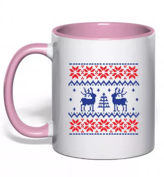 Чашка с цветной ручкой Олені Нежно розовый фото