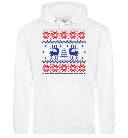 Чоловіча толстовка (худі) Олені Білий фото