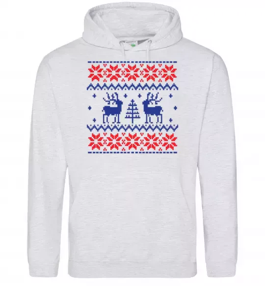 Жіноча толстовка (худі) Олені Сірий меланж фото