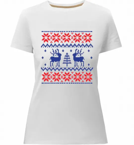 Женская премиум футболка Олені Белый фото