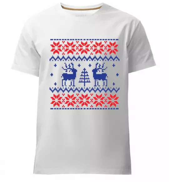 Мужская премиум футболка Олені Белый фото