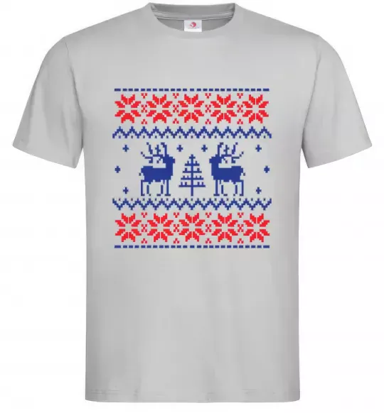 Мужская футболка Олені Серый фото