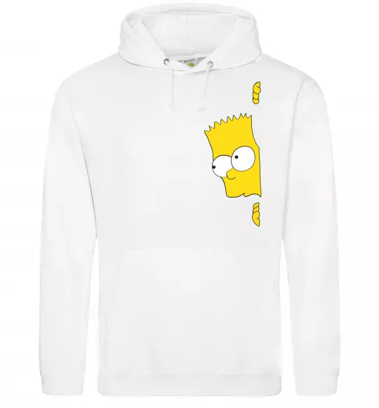 Мужская толстовка (худи) BART IS LOOKING Белый фото