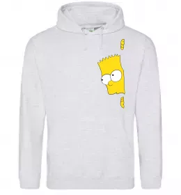Женская толстовка (худи) BART IS LOOKING Серый меланж фото