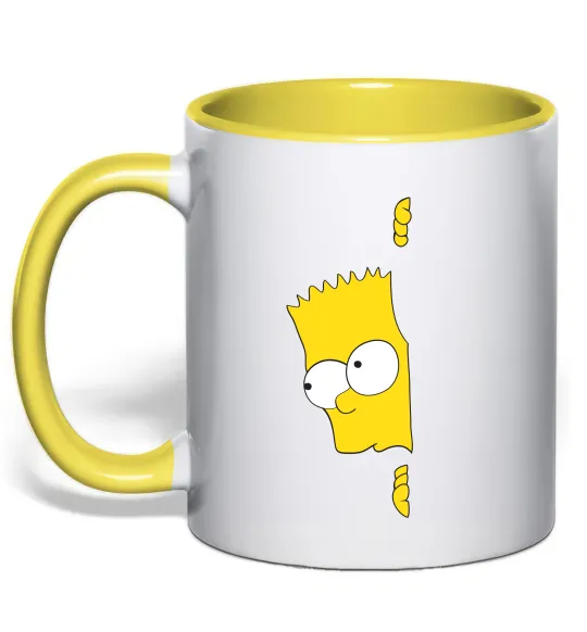 Чашка с цветной ручкой BART IS LOOKING Лимонный фото