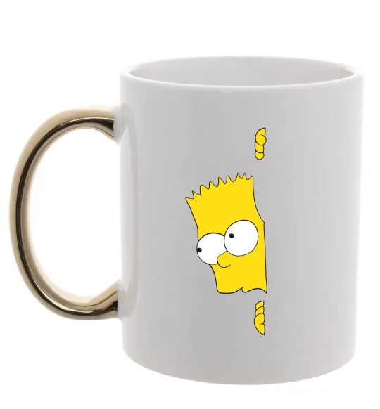 Чашка с цветной ручкой BART IS LOOKING Золото фото
