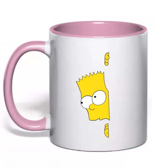 Чашка с цветной ручкой BART IS LOOKING Нежно розовый фото