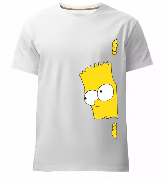 Чоловіча преміум футболка BART IS LOOKING Білий фото