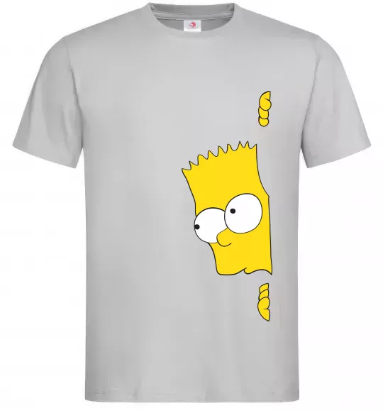 Мужская футболка BART IS LOOKING Серый фото