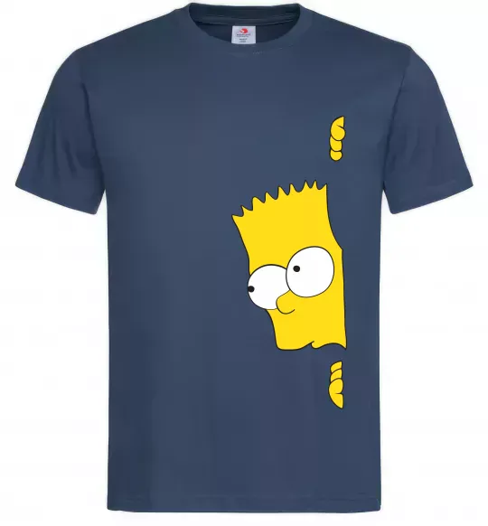 Мужская футболка BART IS LOOKING Темно-синий фото