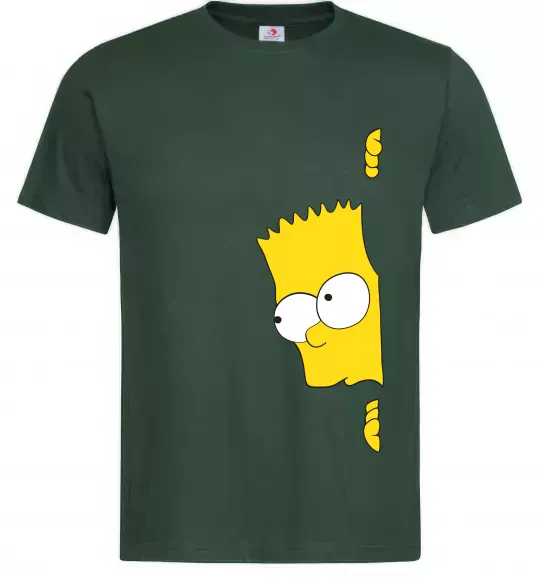 Мужская футболка BART IS LOOKING Темно-зеленый фото