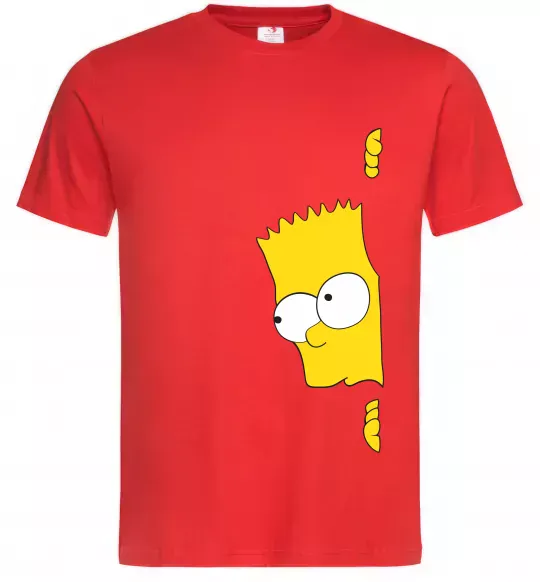 Мужская футболка BART IS LOOKING Красный фото